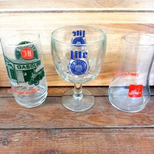 Vintage Home Bar Glass x3